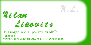 milan lipovits business card